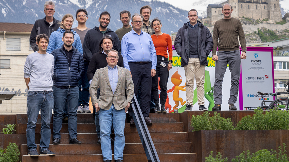 Group photo of participants at HES-SO Energypolis campus Valais Wallis